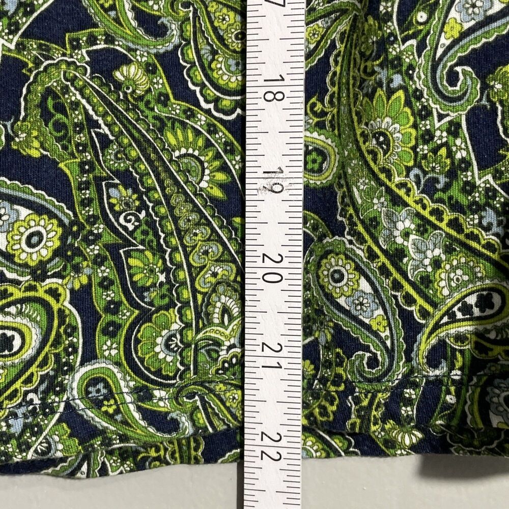 Michael Kors Women’s M Green Paisley Bell Sleeve Blouse Dark Cottagecore - Picture 5 of 9